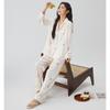 Pijamas Jiangnan Wo de 25 años para mujer, primavera, nuevo, con flores rosas, de alta gama, de seda helada, ropa de casa, ropa de verano para mujer.