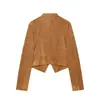 Fabricante mayorista de ropa para mujer transfronterizo 2026 nuevo otoño color liso chaqueta corta con botones abrigo top