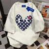 Camiseta de algodón puro de peso pesado, versátil, personalizada, de manga corta, longitud media, para hombres y mujeres, verano, holgada, corte slim, estilo boyfriend, cuello redondo, ins