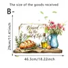 Decoración de Pared para Cocina y Restaurante Estilo Americano Transfronteriza Pegatinas de Pared Utensilios de Cocina Creativos Flores de Pan Pegatinas con Lema en Inglés