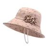 Chapéu Bucket Estiloso de Primavera e Verão para Mães de Meia-Idade e Idosas, Chapéu de Sol Protetor Solar para Uso Externo para Mulheres Idosas, Chapéu de Sol Fino Dobrável