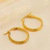 Pendientes de Oro Trenzado de Lujo Ligero Estilo Francés Pendientes con Patrón Diagonal Electrochapados en Acero Inoxidable Pendientes para Mujer Venta al por Mayor Transfronteriza