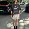 Falda Blanca de Encaje Crochet Estilo Coreano Breeze Dongdaemun para Mujer 26 Primavera y Verano Cintura Elástica que Reduce la Edad Falda Corta de Línea A de Longitud Media