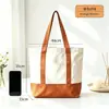 Bolsas de lona personalizadas con bloques de color para eventos corporativos, ferias comerciales, regalos promocionales, bolsas de compras y campañas de reclutamiento en campus.