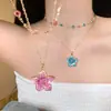 Collar de Verano con Flor de Dopamina de Múltiples Capas para Mujer 2026 Nuevo Accesorio Largo de Cadena para Clavícula de Gama Alta