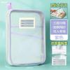 Bolsa de clasificación de materias tipo L bolsa para documentos de gran apertura tipo L transparente para exámenes con cremallera portátil para estudiantes para llevar libros