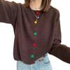 Cárdigan de punto con diseño de botones de color de estilo coreano, nuevo suéter de primavera de color sólido versátil de estilo coreano, abrigo superior para mujer