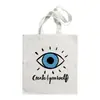 Bolso de Lona Estampado Ojo Turco Azul Bolso de Hombro Bolso Plegable Bolso Tote Bolso de Compras Comercio Exterior