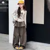 Conjunto Casual para Niñas 2026 Otoño Nuevas Llegadas Tallas Mediana y Grande Niños Camiseta de Manga Larga con Estampado de Dibujos Animados con Cubrepañal Pantalones Largos de Pierna Ancha