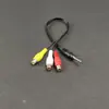 Cable adaptador de audio y video AV hembra de un minuto a tres RCA tipo loto macho de 3.5 mm 3 en 1