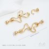 Ouro 14K Preenchido com Cor Preservada Zircônia de Olhos Verdes Linha Formato de Cobra Fivela de Pérola DIY Colar de Cristal Contas Joias Fivela de Conexão