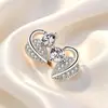 Dz Aretes de Flor de Botón de Venta Caliente Aretes de Oreja para Mujer Exquisitos de Estrella de Mar Incrustados con Pedrería Aretes de Moda Versátiles de Temperamento Joyería de Oreja de Alta Gama