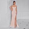 Nuevo Vestido de Noche de Alta Gama con Temperamento Sexy y Corte Entallado para Mujer de Amazon, con Abertura, para Banquete, Vestido Largo al por Mayor