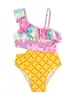 Comércio Exterior Moda Praia Infantil Meninas, Fofo Bebê Duas Peças Secagem Rápida Fashion Estampa Floral Pequena Fonte Termal Praia Moda Praia Atacado