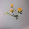 Borda Quente Rosa Borda Queimada Retro Europeu Borda Torrada Francesa Flor Artificial Flor Falsa Decoração de Casa Casamento Salão de Casamento Decoração Suave