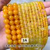 Pulseira de calcedônia com contas redondas de ágata amarela 7A da Jingde Jewelry, acessórios semiacabados para joias faça você mesmo, contas a granel em estoque, atacado