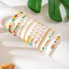 Estilo Bohemio Transfronterizo Europeo y Americano Ojos de Cuentas de Arroz Coloridas Juego de Diez Piezas Pulsera de Cuentas Exagerada Dopamina Venta al por Mayor para Mujeres