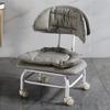 Taburete Bajo con Respaldo, Taburete para Cambiar Zapatos, Taburete Perezoso con Ruedas Silenciosas, Silla Giratoria con Ruedas Multifuncionales para Entrada