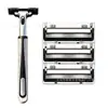 Nueva rasuradora manual transfronteriza con cuchillas de doble capa para hombre, rasuradora manual de dos capas con soporte y cabezal de cuchilla de 2 capas