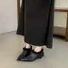 Primer Encuentro Temporada Zapatos Mocasines de Tacón Grueso Puntiagudos Forrados de Felpa para Mujer 2026 Nuevos Mocasines Retro Otoño Invierno Zapatos Peludos Zapatos de Algodón