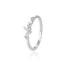 S925 Prata Estilo Japonês Mori Estilo Fresh Diamond Borboleta Anel Feminino Luz Luxo Nicho Design Elegante Sentido Fino Anel de Abertura