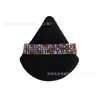 Fita de diamante colorida triangular de veludo cristal, fita de diamante prateada Soprador de pó solto Soprador de bolo de pó super macio
