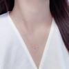 Collar con colgante de triángulo de cobre y circonita de estilo coreano con piedra natural para mujer, elegante y de moda, con cadena de clavícula.