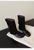 Botas de Ballet para Mujer con Volantes Patchwork Botas Retro de Media Caña Apiladas Desgastadas Sin Cordones de Calzar Lazo Estilo Coreano