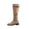 Botas de Tacón Grueso para Mujer, Botas de Moda Adelgazantes y Versátiles, Botas Largas Hasta la Rodilla, Botas Vaqueras para Montar para Mujer, Botas de Invierno para Montar