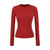 Camiseta Ajustada Estilo Americano Chica Picante con Copas y Hombros Normales, Nuevo Modelo de Otoño, Camiseta Básica Ajustada Versátil de Nicho para Mujer
