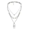 Joyería transfronteriza europea y americana personalidad retro collar de perlas barrocas cadena de clavícula collar de amor de múltiples capas para mujer