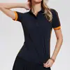 Camiseta Esportiva de Tênis Transfronteiriça para Mulheres, Top com Sensação de Pele para Corrida, Fitness, Badminton, Golfe, Roupa de Yoga Manga Curta Polo