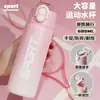 Taza de Agua de Paja para Adultos de Aspecto Elegante con Gradiente, para Beber Directamente, Doble Propósito, Aislada al Vacío, Botella de Agua Portátil para Exteriores, Deportiva