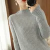 Suéter Feminino com Gola Alta Meia-Boca em Lã Sintética, Outono/Inverno, Petite, Top Macio e Fofo, Manga Longa, Soltinho, Camada Base de Gola Média