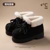 Botas de Nieve Altas Invierno Nuevas Suela Gruesa Engrosadas Cálidas Con Cordones Forro de Piel Algodón Botas Zapatos para Usar al Aire Libre Cómodos Zapatos de Algodón para Mujer