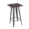 Mesa de Jantar para Café de Madeira Maciça e Ferro Forjado Atacado, Mesa Quadrada Pequena Simples de Alta Pernas para Reunião de Negócios e Lazer, Estilo de Luxo Leve