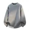 Novo suéter de malha masculino com gola redonda, color block, um suéter casual e versátil de caimento solto para outono e inverno, adequado para casais