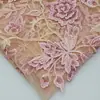 Vestido de tecido com bordado de rede de flores feito à mão Hanfu linha multicolorida tecido de bordado plano ponto