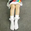 Versión coreana de las nuevas medias de encaje de color liso para niños Primavera y Otoño Invierno algodón peinado para bebé Calcetines Altos Calcetines al por mayor