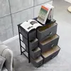 Armário de Armazenamento para Banheiro Quarto Sala de Estar Mesa de Cabeceira Combinado Armário de Armazenamento Caixa de TNT 6 Compartimentos Cinza