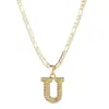 Amazon Transfronterizo Nuevo Collar de 26 Letras Collar con Colgante de Letra Cadena Extendida de Clip de Papel Joyería Gótica para Mujeres