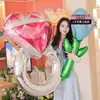 520 Anillo de Diamante Corazón Día de San Valentín Globo Lazo Corazón Flor Globo de Papel de Aluminio Decoraciones para Fiesta de Propuesta Confesión