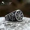 Guerreiro de Aço Viking Nórdico anel masculino de aço inoxidável vintage aoding triângulo anel de titânio pulseira atacado