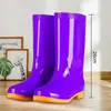 Botas de lluvia de algodón de caña alta antideslizantes con forro polar, zapatos impermeables, zapatos de goma, cubrebotas, botas de agua para mujer, zapatos cálidos para cocina de adulto, zapatos para sembrar arroz