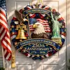 Nuevo producto transfronterizo: Letrero de madera para puerta del Día de la Independencia de América, placa festiva, letrero de pared, pintura decorativa colgante