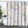Cortina de ducha con impresión digital de flores, cortina divisoria para baño, impermeable y a prueba de moho, lote transfronterizo de Amazon en el extranjero