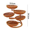 Cesta de Frutas Criativa de Múltiplas Camadas para Uso Doméstico, Suporte para Armazenamento de Lanches e Doces na Sala de Estar, Bandeja de Frutas Imitação de Rattan