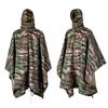Poncho Impermeable Camuflaje Personalizado Tres en Uno Montañismo Multifuncional Exterior Poncho Impermeable Lona Toldo Esterilla de Suelo para Prevenir Lluvia Fuerte