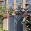 Cabeceça de Porta Curva de Villa Externa Suporte de Flores Decorativo Arco de Varanda Suporte de Flores de Ferro Forjado Treliça para Roseiras Trepadeiras de Jardim