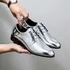 Zapatos de Cuero Perforado de Talla Extra Transfronterizos para Hombre con Cordones Zapatos Pequeños de Cuero Moda Tendencia Casual Formal de Negocios Zapatos de Cuero Puntiagudos para Hombre